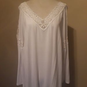 Lane Bryant Off the Shoulder Lace Shirt Size 22-24